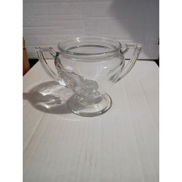 Heisey Clear Glass Trophy Style 4" Candy Dish Vase Sugar Bowl - Picture 6 of 6